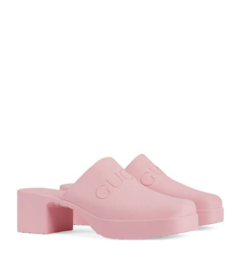 gucci rubber mules pink|gucci black velvet mules.